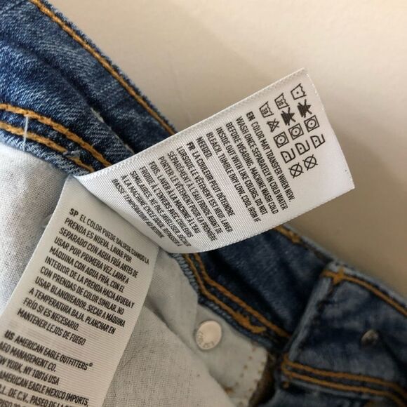 American Eagle Distressed Super Skinny Leg Fit Denim Jeans Pants Blue - Picture 11 of 12